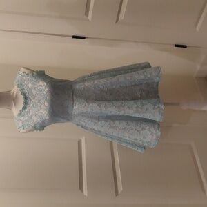 Rare edition Lace Teal Short Sleeveless dress Vintage Retro Inspired Y2K Lace